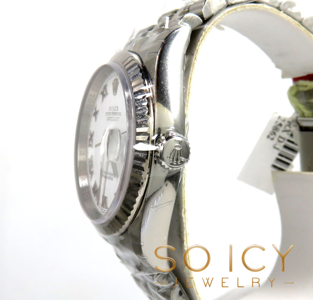 Rolex datejust stainless steel 36mm white roman dial ref. 116234