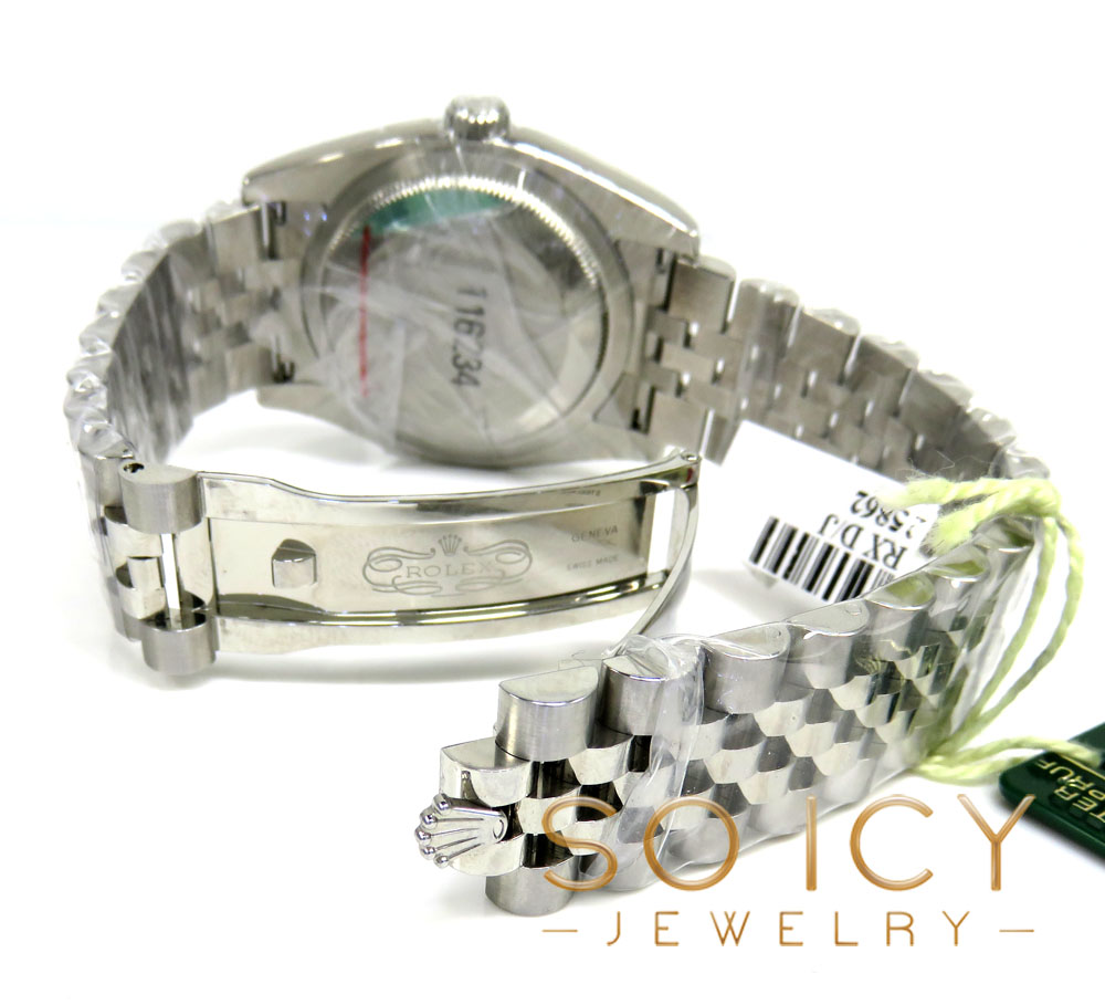 Rolex datejust stainless steel 36mm white roman dial ref. 116234