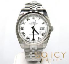 Rolex datejust stainless steel 36mm white roman dial ref. 116234