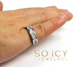 18k two tone gold baguette diamond wedding band 1.50ct