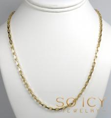 14k yellow gold solid flat edge cable link chain 18-26 inches 3mm 