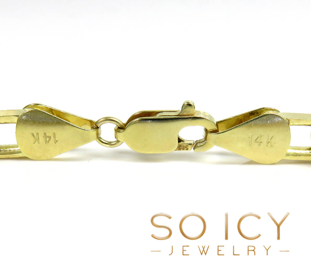 14k yellow gold solid flat edge cable link chain 18-26 inches 5mm  - Image 3