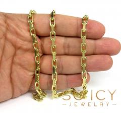 14k yellow gold solid flat edge cable link chain 18-26 inches 5mm 