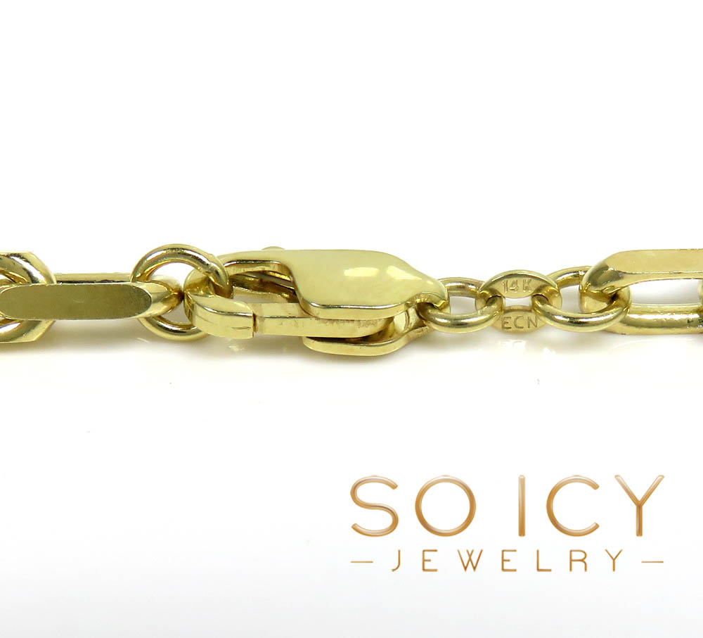 14k yellow gold solid flat edge cable link chain 18-26 inches 4.50mm - Image 3