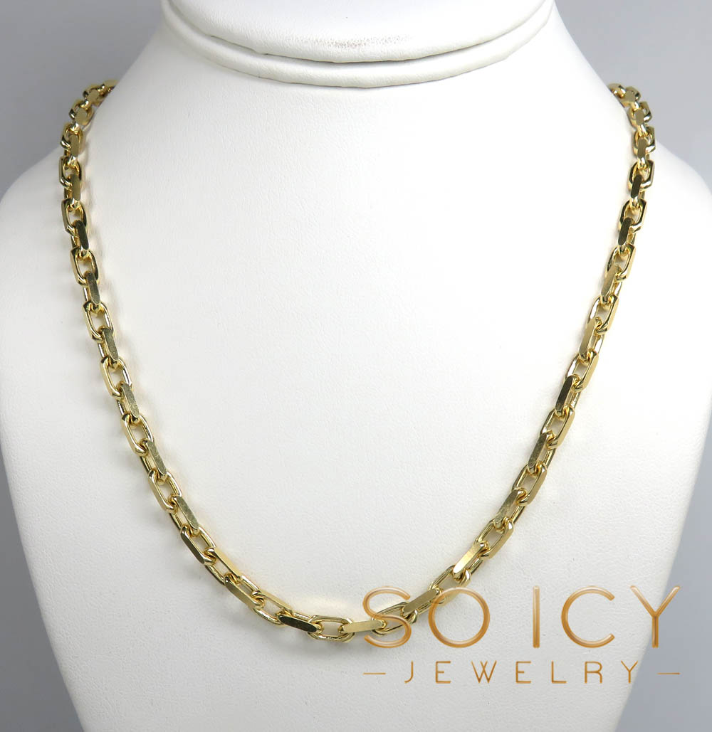 14k yellow gold solid flat edge cable link chain 18-26 inches 4.50mm - Image 5