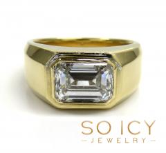 14k gold lab grown assher or emerald cut diamond ring 2.00ct 