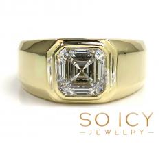 14k gold lab grown assher or emerald cut diamond ring 2.00ct 