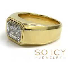 14k gold lab grown assher or emerald cut diamond ring 2.00ct 