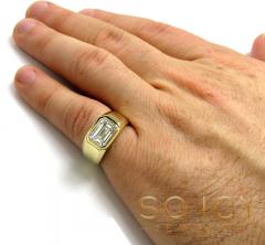 14k gold lab grown assher or emerald cut diamond ring 2.00ct 