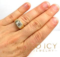 14k gold lab grown assher or emerald cut diamond ring 2.00ct 