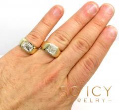 14k gold lab grown assher or emerald cut diamond ring 2.00ct 