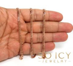 10k rose gold solid miami chain 22-24 inch 4mm