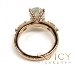 14k rose gold oval & marquise diamond engagement ring 2.90ct