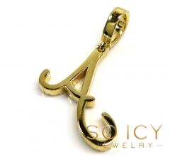 14k gold custom diamond initial a pendant 1.00ct