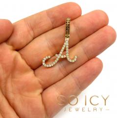 14k gold custom diamond initial a pendant 1.00ct