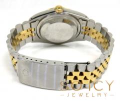 Rolex date just perpetual two tone 36mm custom diamond bezel 2.25ct