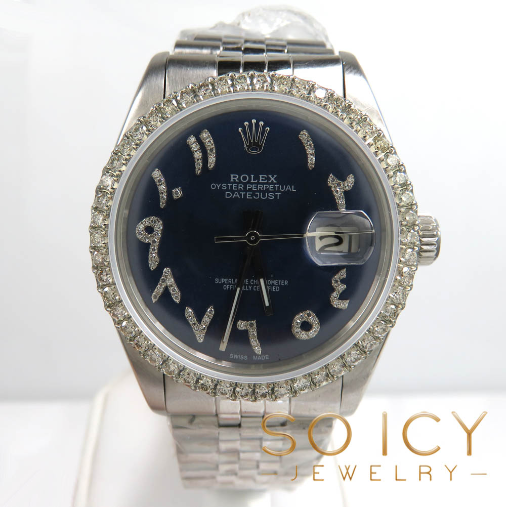 Rolex date just perpetual 36mm custom diamond bezel 1.25ct - Image 2