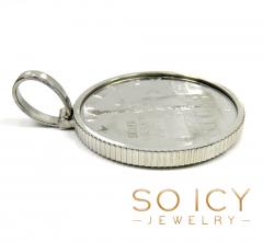 14k white gold coin frame holder w/ silver coin