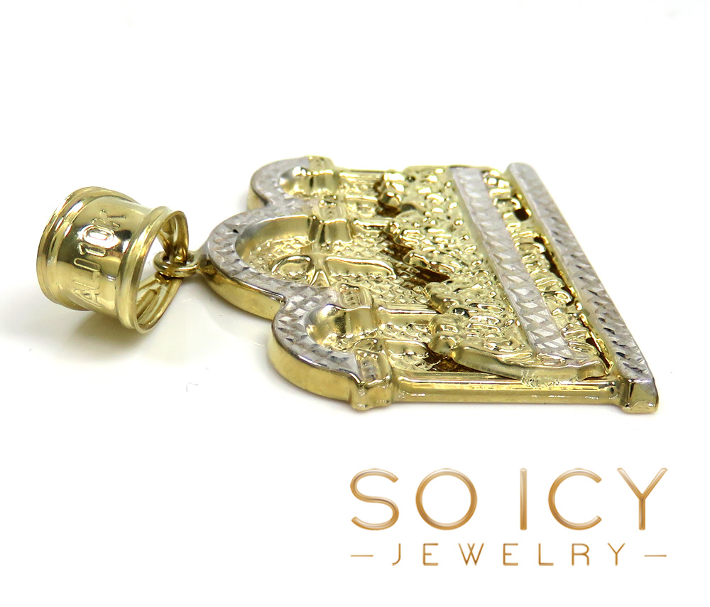 10k yellow gold small-xl jesus apostles last supper pendant 
