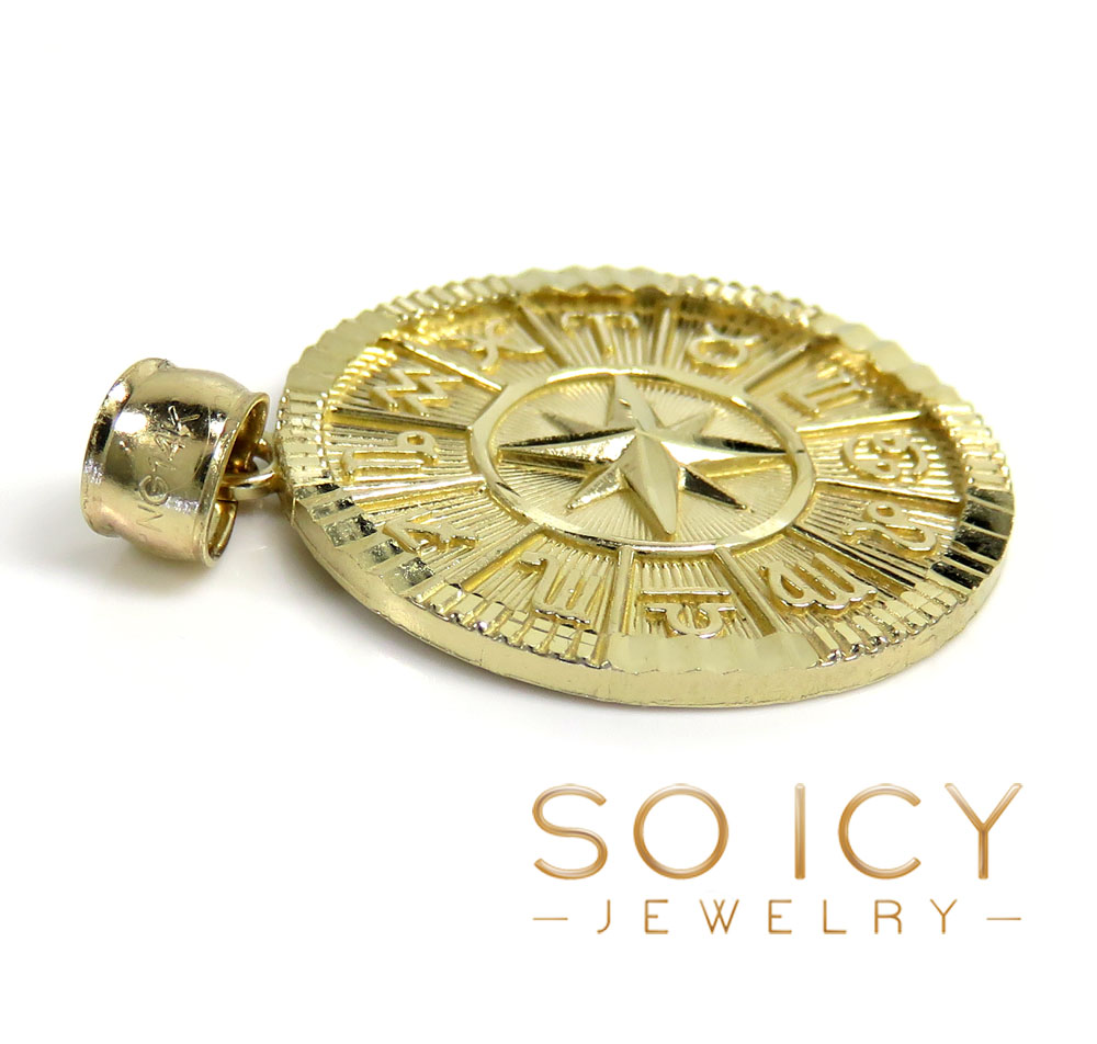14k yellow gold small diamond cut zodiac pendant 