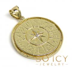 14k yellow gold small diamond cut zodiac pendant 