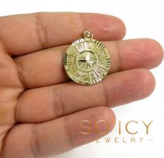 14k yellow gold small diamond cut zodiac pendant 