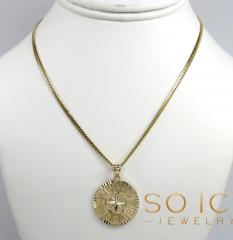14k yellow gold small diamond cut zodiac pendant 