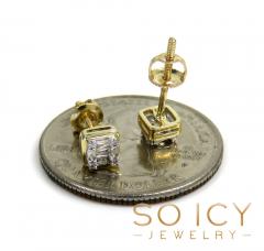 14k yellow or white gold small round diamond baguette earrings 0.12ct