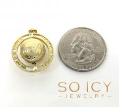 10k yellow gold the world is yours spinning globe mini pendant 
