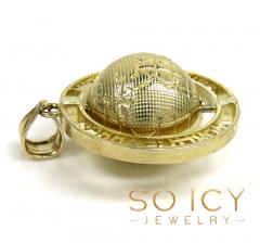10k yellow gold the world is yours spinning globe mini pendant 
