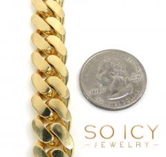 10k yellow gold thick miami link chain 24 inch 13.20mm