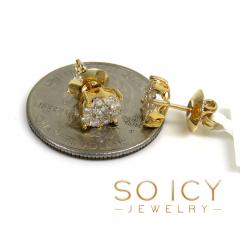 14k gold lab grown diamond cluster 6.50mm earrings 0.75ct