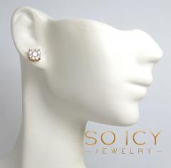 14k gold lab grown diamond cluster 6.50mm earrings 0.75ct