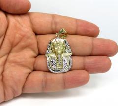 10k yellow gold mini-large king tut pharaoh head pendant