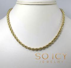 10k yellow gold smooth hollow rope chain 20-30 inch 4mm