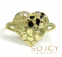 10k yellow gold heart nugget ring 