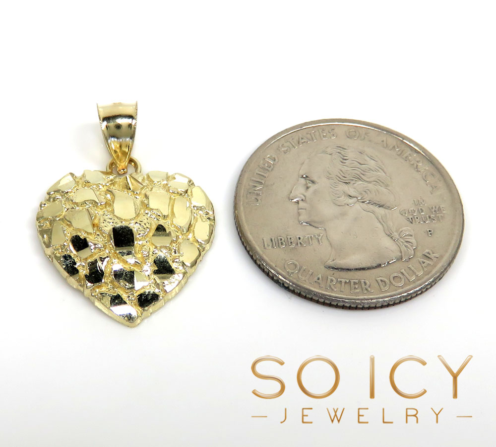 10k yellow gold small nugget pendant 