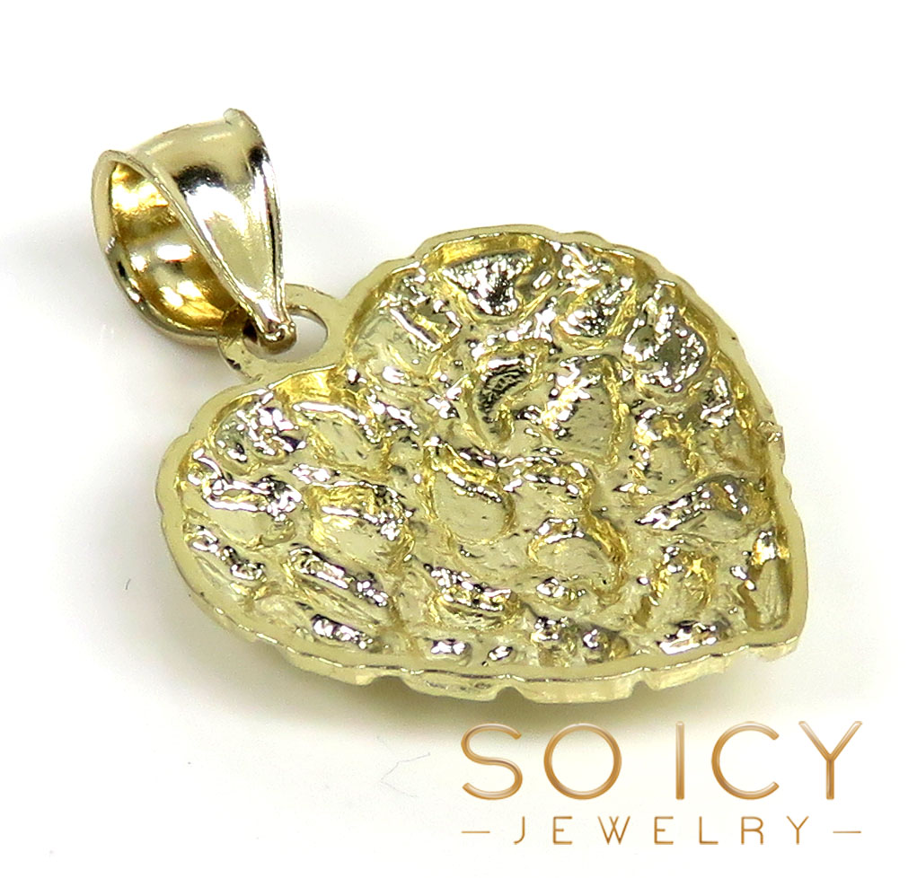 10k yellow gold small nugget pendant  - Image 4