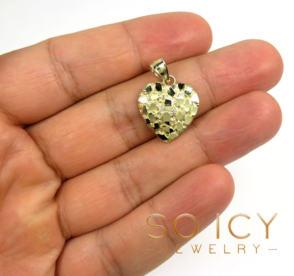 10k yellow gold small nugget pendant  - Image 5