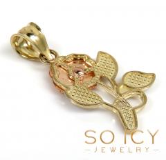 14k tri color gold mini flower pendant 