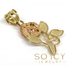 14k tri color gold mini flower pendant