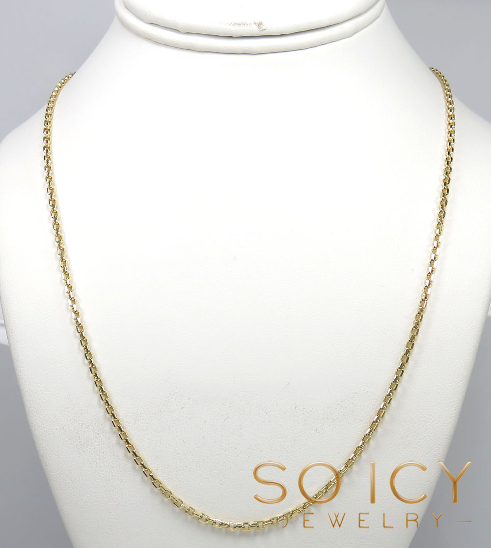 10k yellow gold hollow beveled edge cable chain 20-24 inches 2.30mm