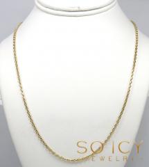 10k yellow gold hollow beveled edge cable chain 20-24 inches 2.30mm