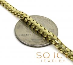 10k solid yellow gold tight link franco chain 18-26 inch 3.50mm