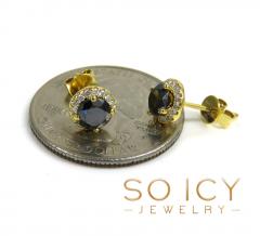 18k gold black cluster 8mm diamond earrings 1.00ct