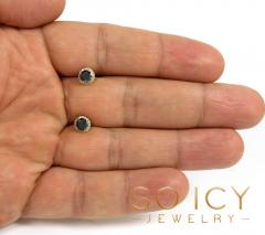 18k gold black cluster 8mm diamond earrings 1.00ct