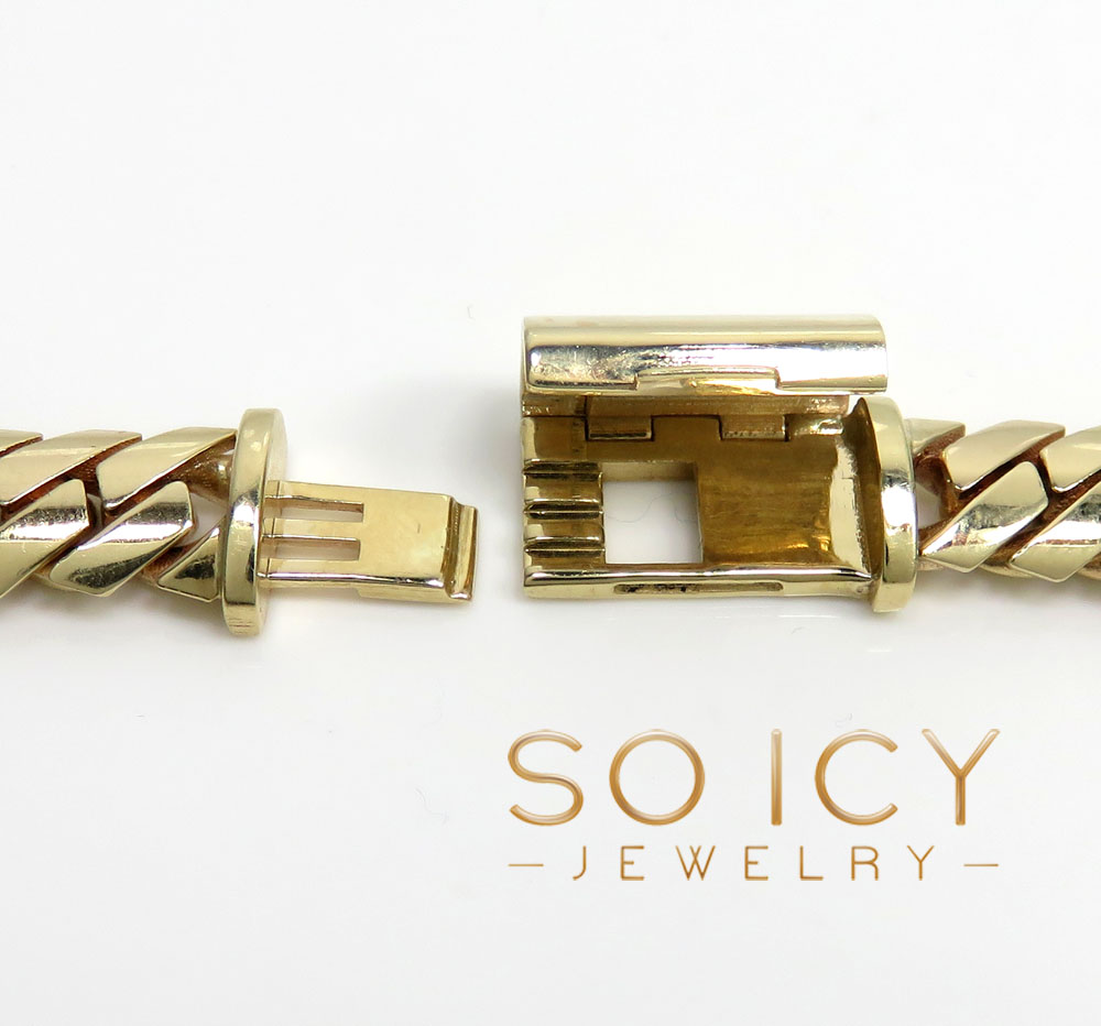 14k yellow gold double layer razor miami chain 22-26 inch 12mm - Image 4