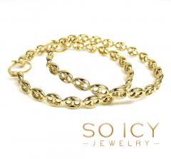 14k yellow gold 5mm puff gucci link hoop earrings
