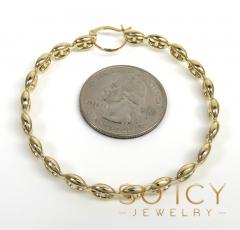 14k yellow gold 5mm puff gucci link hoop earrings