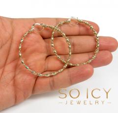 14k yellow gold 5mm puff gucci link hoop earrings